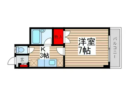 メゾンふじ(1K/2階)の間取り写真