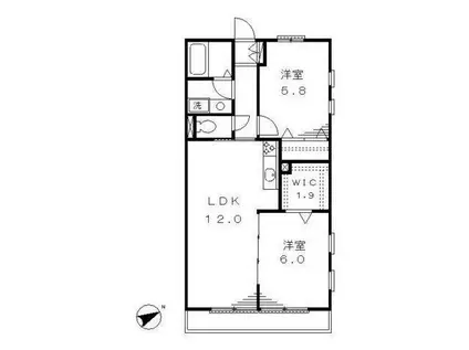めぞん どぅ あんそれいゆ(2LDK/1階)の間取り写真