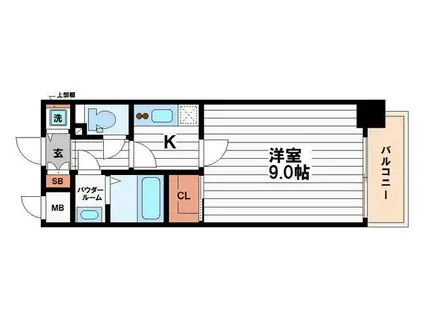 オーパスグラン谷町(1K/1階)の間取り写真