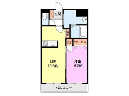 テルマ・オリゾンIII(1LDK/2階)の間取り写真