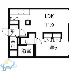 メゾンドール(1LDK/4階)の間取り写真