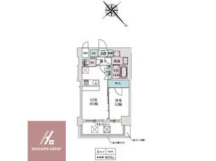 スプランディッド弁天町DUE(1LDK/7階)の間取り写真