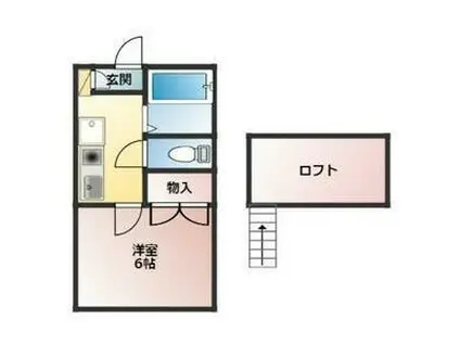 戸崎ハイツA(1K/1階)の間取り写真