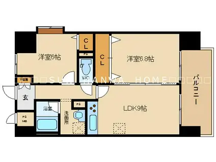 ラ・フォーレ久宝園(2LDK/7階)の間取り写真