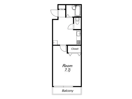 ルエリア(1K/2階)の間取り写真
