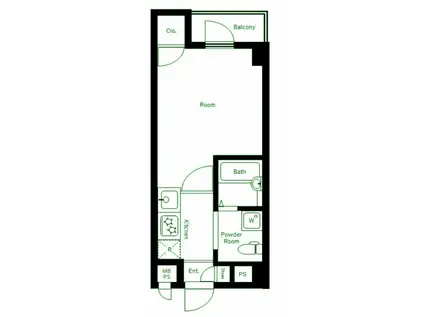 ブライズ大森東(1K/2階)の間取り写真