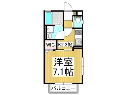 ラヴィアンローズ(1K/2階)の間取り写真