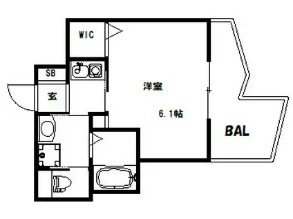 エステムコート神戸ハーバーランド前II(1K/10階)の間取り写真