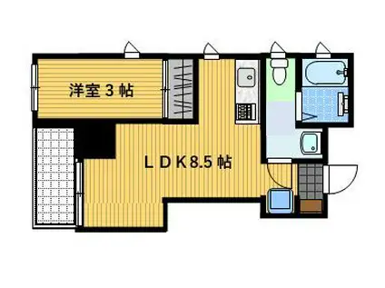 ジプソフィラ(1LDK/3階)の間取り写真