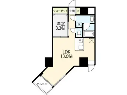 LAULEA(1LDK/3階)の間取り写真