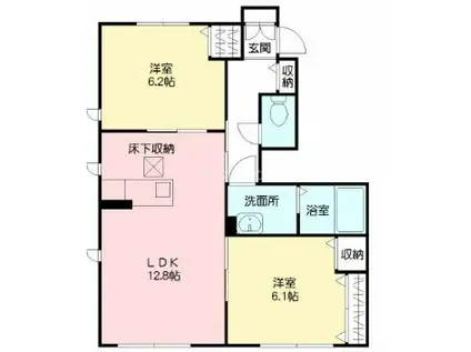 ラ・セゾン眞澄A(2LDK/1階)の間取り写真