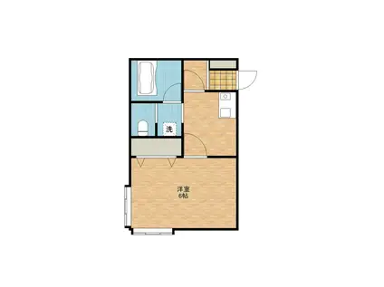 ウィング片淵(1K/1階)の間取り写真