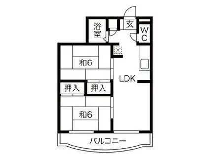レジデンス光和N104棟(2LDK/3階)の間取り写真