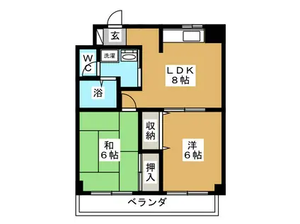 レクエルド日吉(2DK/2階)の間取り写真