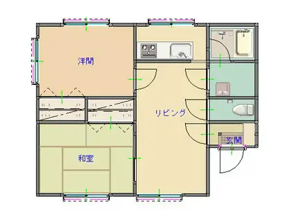バウアイランド(2LDK/1階)の間取り写真