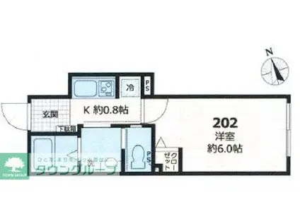 べルーチェ(1K/2階)の間取り写真