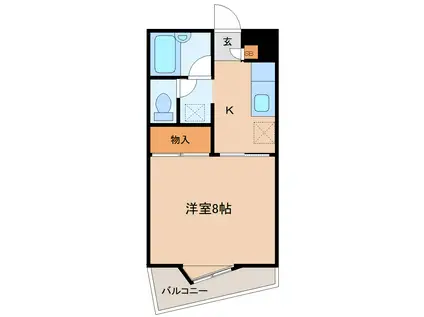 カーサ88小田原(1K/2階)の間取り写真