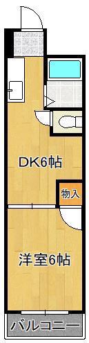 ヤングハイツ元宮(1DK/1階)の間取り写真