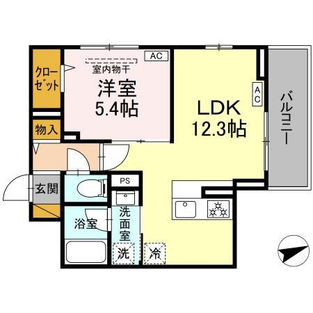 D-STELLA(1LDK/3階)の間取り写真