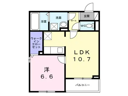 ヒカルサ明石土山(1LDK/2階)の間取り写真