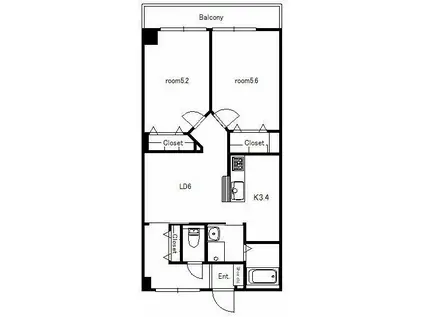 ファーストハイツこはら(2LDK/3階)の間取り写真