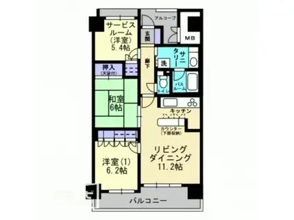 アルファステイツ野田II(3LDK/11階)の間取り写真