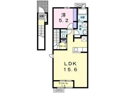 レジデンス ル・アンジュ(1LDK/2階)の間取り写真