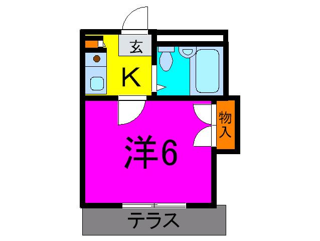 プログ上尾西(1K/1階)の間取り写真