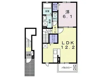 アルバーダ(1LDK/2階)の間取り写真