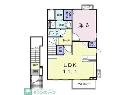 ソレイユ ブラン(1LDK/2階)の間取り写真