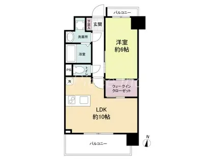 S-RESIDENCE新大阪GARDEN(1LDK/6階)の間取り写真