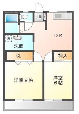 アサヒパレス川之江A棟(1LDK/5階)の間取り写真