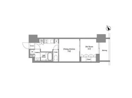 シーズンフラッツ大森西(2K/4階)の間取り写真