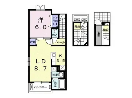 ロンガヴィータ志木(1LDK/3階)の間取り写真