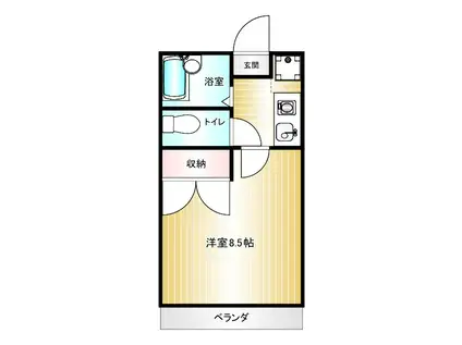 あさひスカイハイツ(1K/3階)の間取り写真