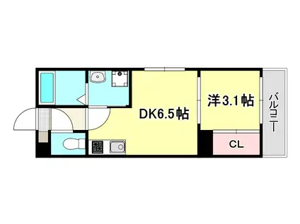 ハーモニーテラス青木3(1DK/3階)の間取り写真