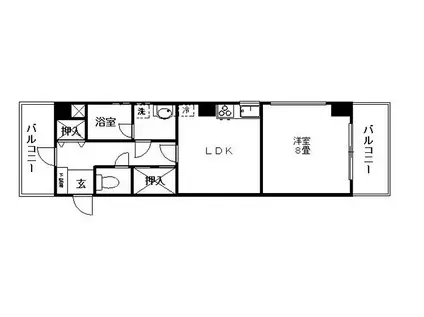 コートK&T(1LDK/2階)の間取り写真