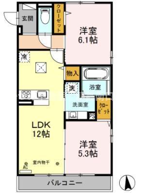 オリヴィエ(2LDK/3階)の間取り写真