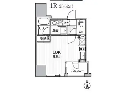 シーズンフラッツ新御徒町(ワンルーム/10階)の間取り写真