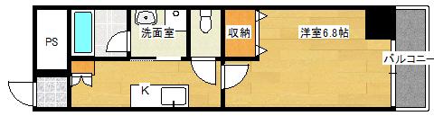 PABLO観音本町II(1K/10階)の間取り写真
