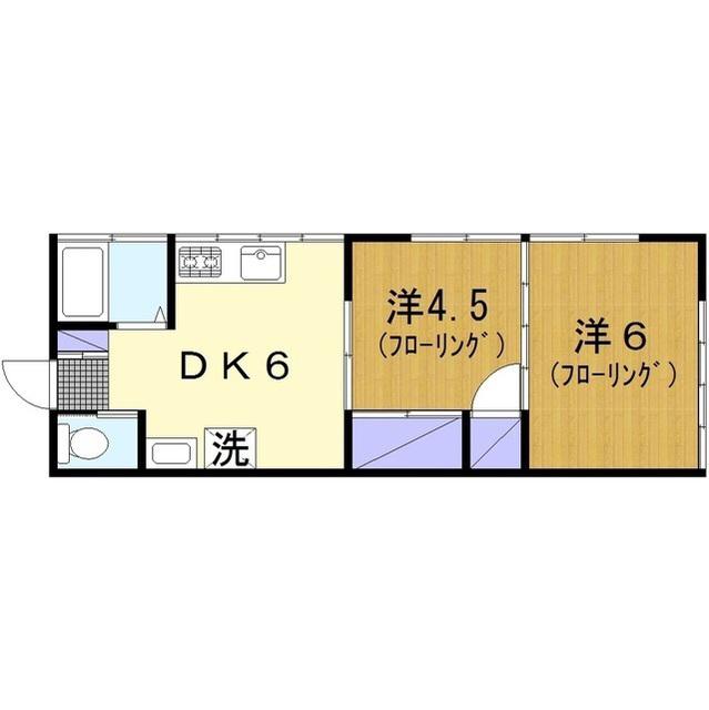 リバーサイド長後(2DK/1階)の間取り写真