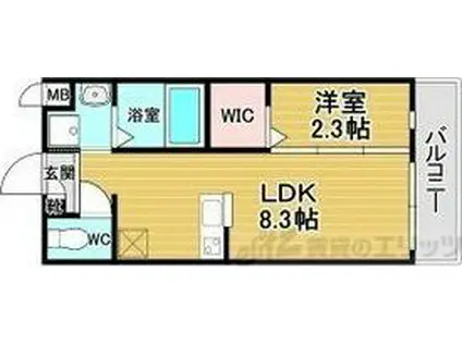 リアコート千里丘I ノース(1LDK/3階)の間取り写真