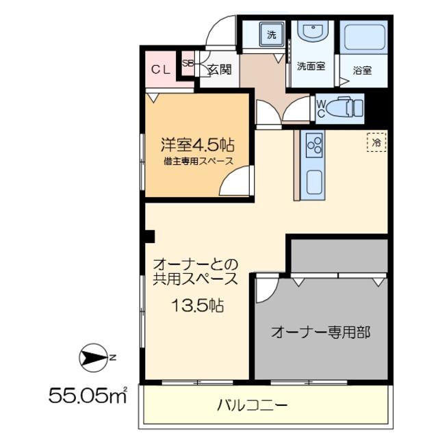 エンゼルハイツ(ワンルーム/2階)の間取り写真