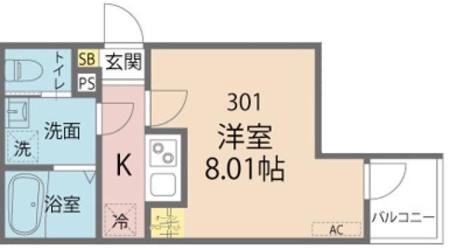 J-MAISON矢部I(1K/3階)の間取り写真