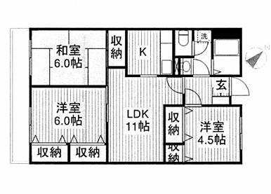 ロイヤルハイネス(3LDK/3階)の間取り写真