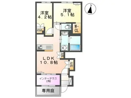 センチュリーハイツII(2LDK/1階)の間取り写真