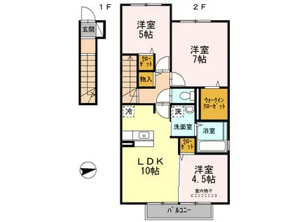 コーラルヴィラ松島II(3LDK/2階)の間取り写真