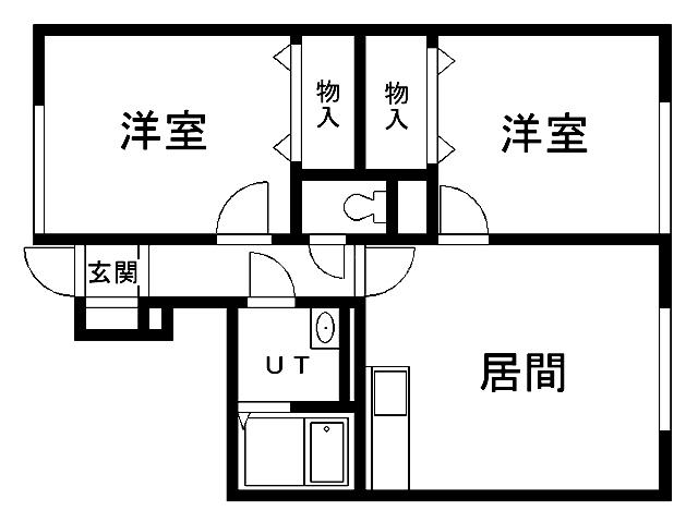サンモール浜館(2LDK/1階)の間取り写真