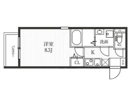 新宿夏目坂コート(1K/2階)の間取り写真