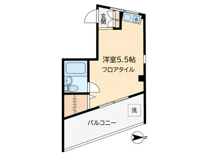 ファクトリー5(ワンルーム/3階)の間取り写真